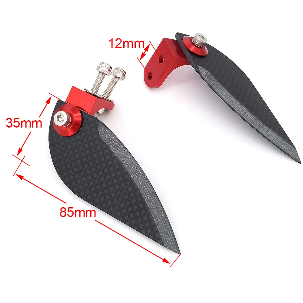 RC Boat Turn Fins 85mmx35mm 3K Carbon Fiber Turn Fins for 85-100cm RC Speed Boat Racing Boat MONO Vee Oval Boat