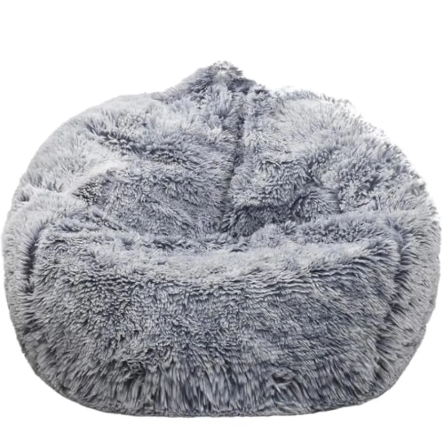 Fuffy tuffed Anima torage Bean Bag Chair Cover No Fier Faux Fur Comfy Bean Bag Cover Organizing Puh Toy or Textie Adut Teen Gir