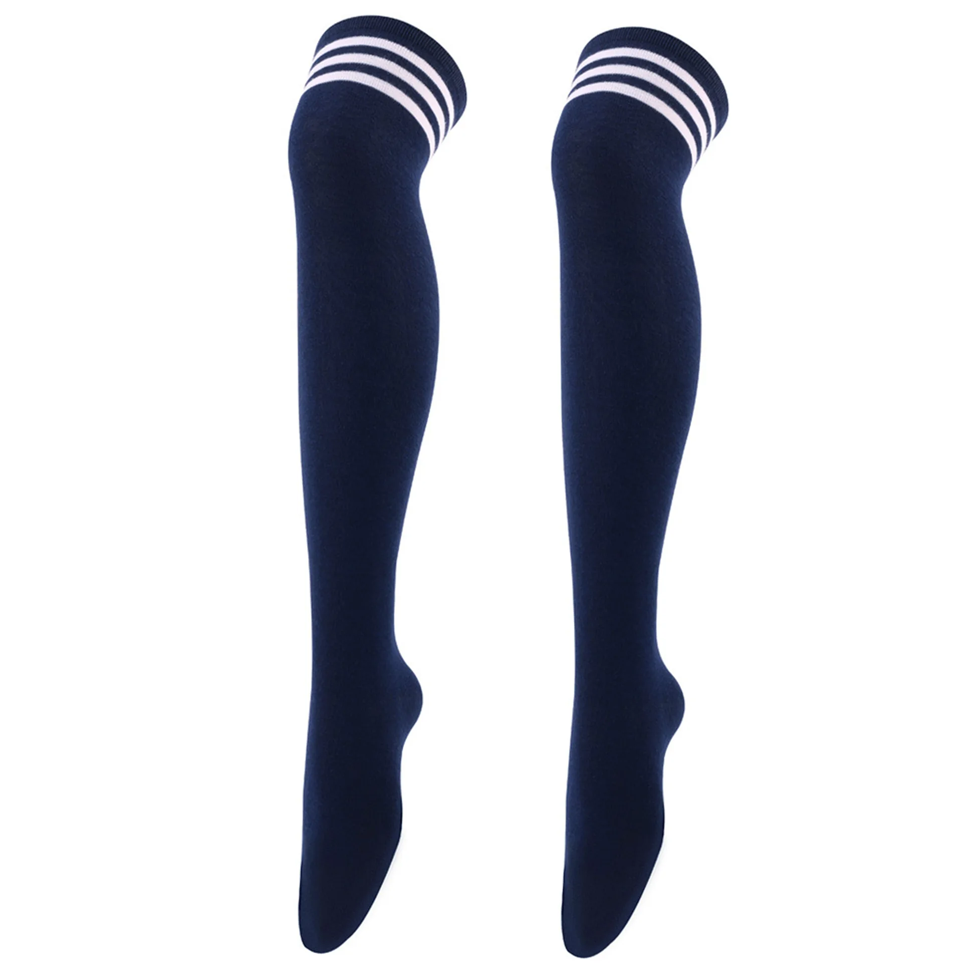 Frauen JK Strümpfe Halloween Party Cosplay Socken Über Knie Oberschenkel Socken Warme Strumpf Frauen Boot Socke Triple Streifen Lange Socken – Detail 21