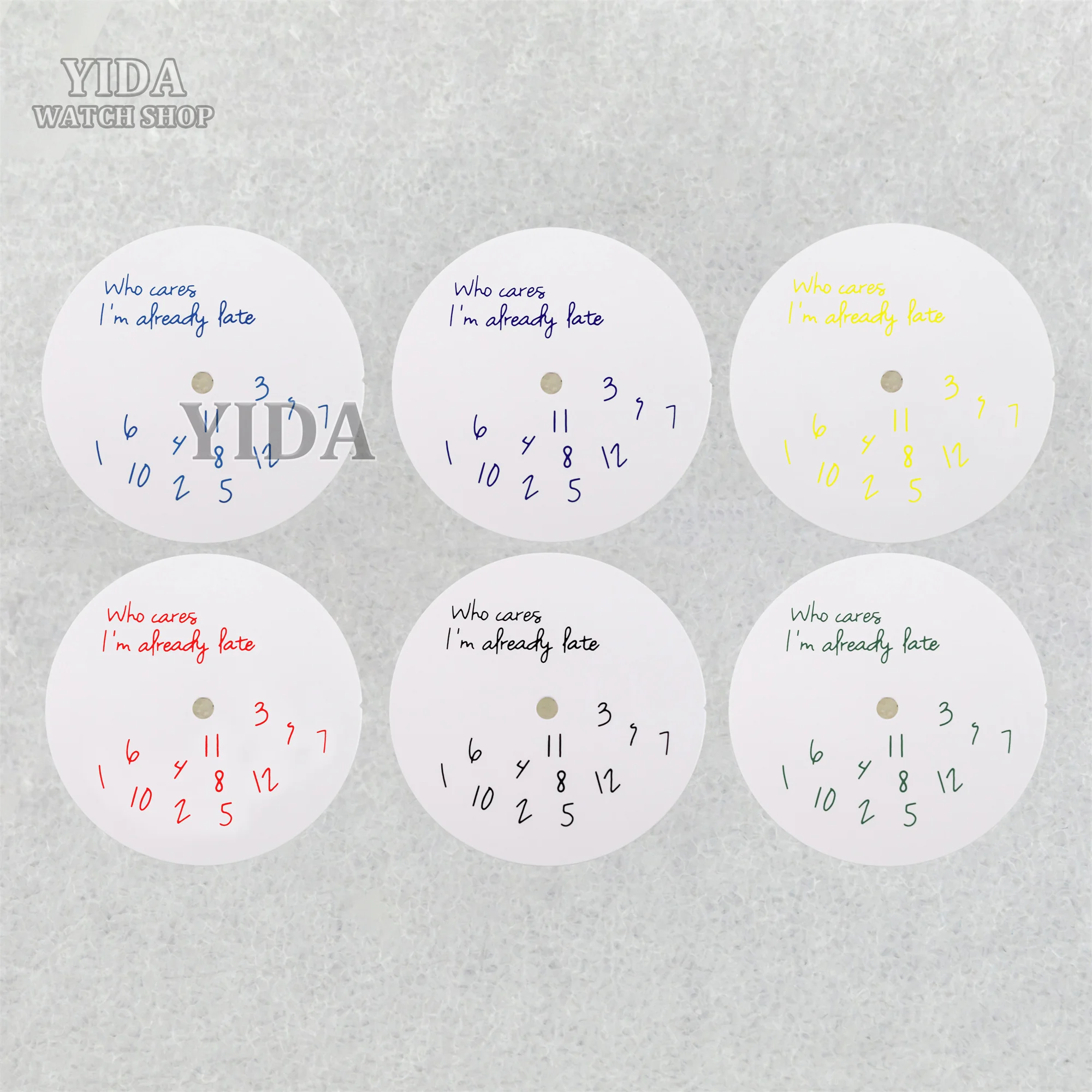 Modified Watch Dial 28.5mm DIY Watch Faces Fits NH35/4R36 Movement Who Cares Lt's Already Late Replacements Repair Tools Parts