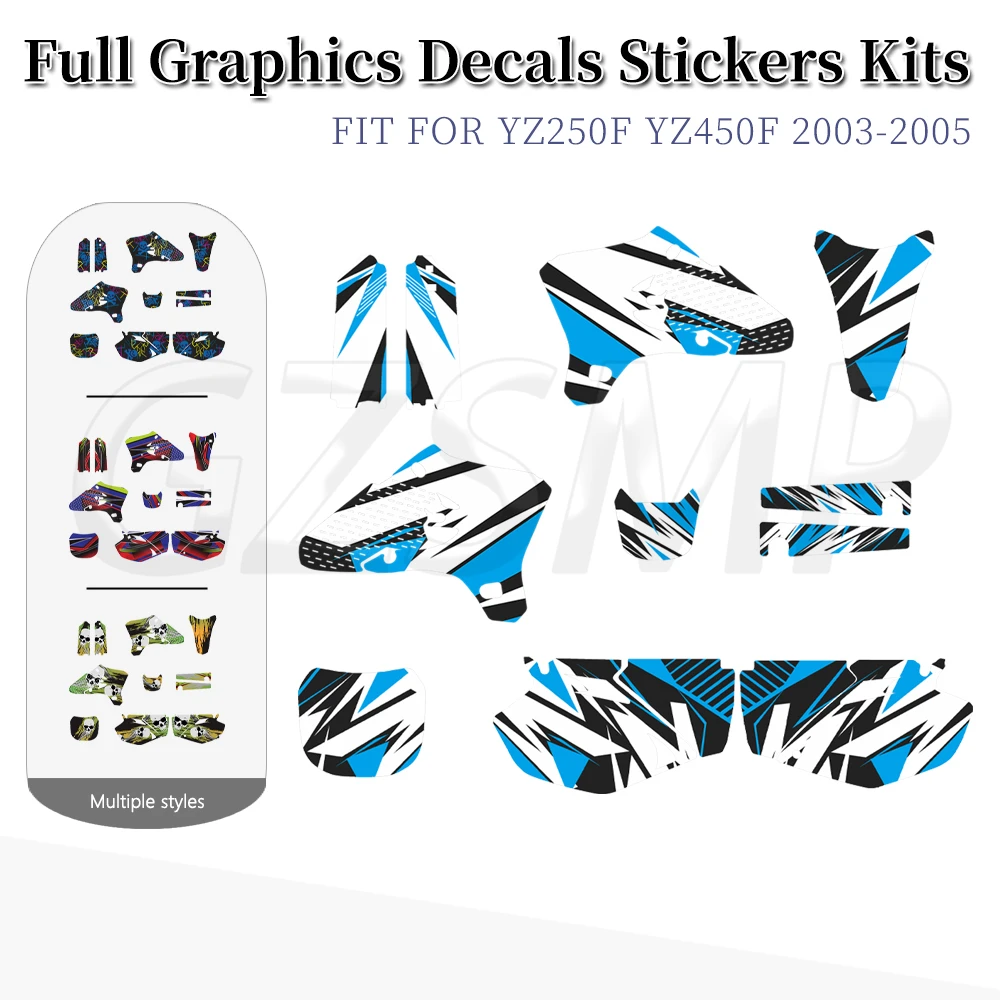 

Графический фон для мотокросса, деко, наклейки, комплект наклеек, подходит для Yamaha YZF 250 450 YZ250F YZ450F 2003 2004 2005