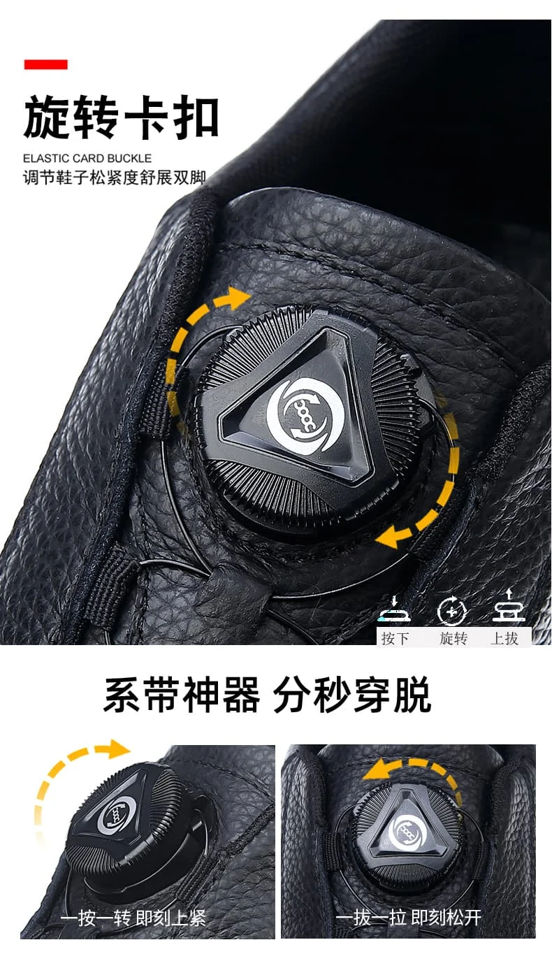 Sportliche Freizeitschuhe für Herren mit Automatikschnallen, bequeme Pendler-Schuhe, mehrlagiges Rindsleder, höhenvergrößerndes Innendesign – Detail 10
