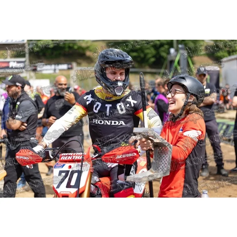 هوندا 2025 الخريف الساخن طويلة الأكمام دراجة نارية جيرسي تنفس # قميص ركوب الدراجات من فرنانديز 70، قميص مريح للسباق على الطرق الوعرة #1