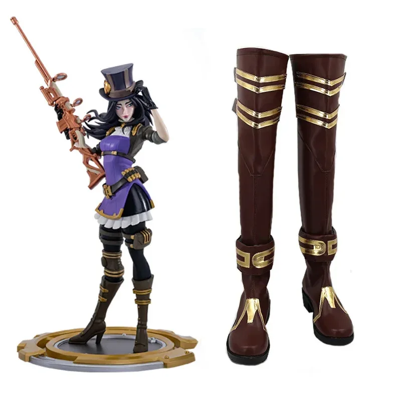 

NewGame Arcane 2 LOL Caitlyn Kiramman Cosplay Boots Props Shoes Halloween Party Role Play Custom Made2025