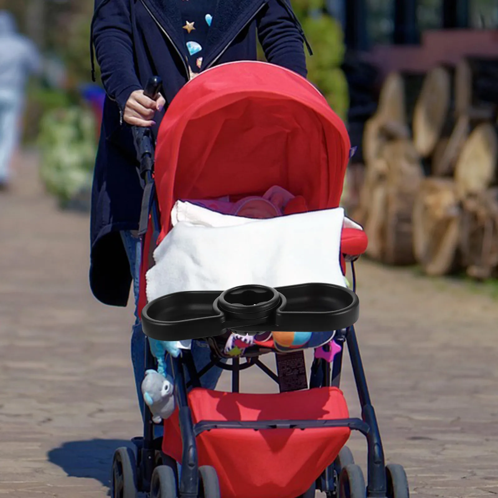 Baby Stroller Tray Universal Snacks Tray with Cup Holder 3-in-1 Design Food Surface Removable Easy Wipe Clean