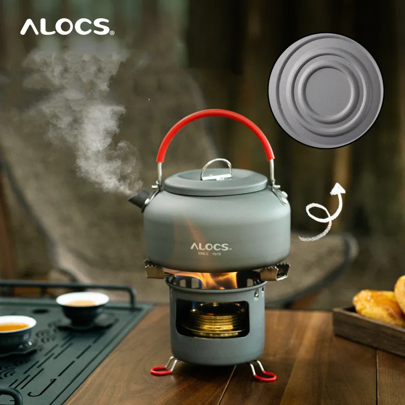 Outdoor Camping Kettle Aluminum Alloy Portable Teapot ALOCS CW-K02 K03 0.8L And 1.4L Kettle Easy To Store Boiling Water Teapot