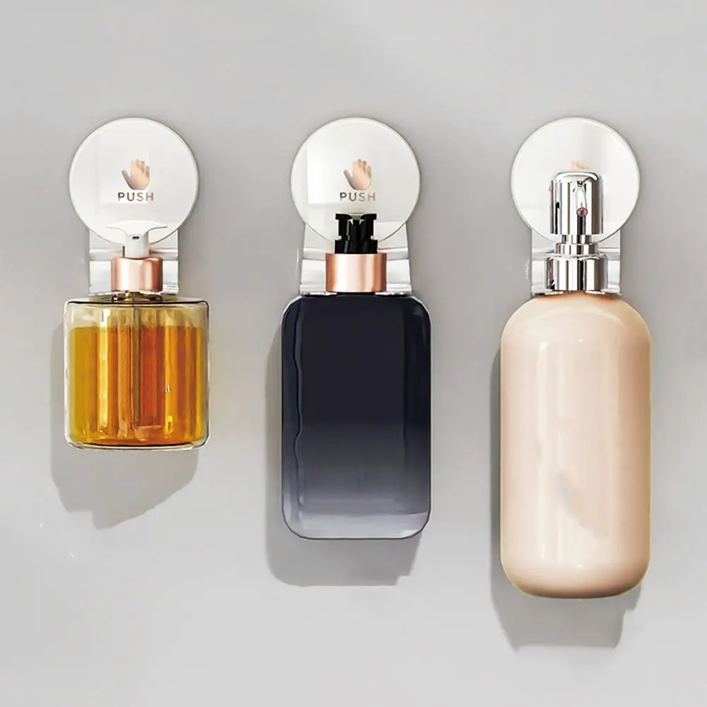 

2Pcs Metal Suction Cup Soap Bottle Holder Wall Mounted Punch-Free Hand Soap Dispenser Hook Space Saving Adjustable