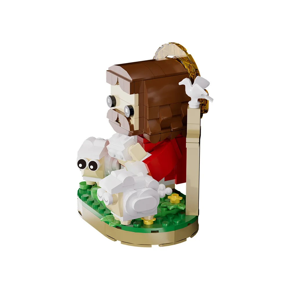 New in Classic Christianity God Shepherd Building Block Easter Day Jesus Bricks Assemble Toys Creative Educational Children Gift