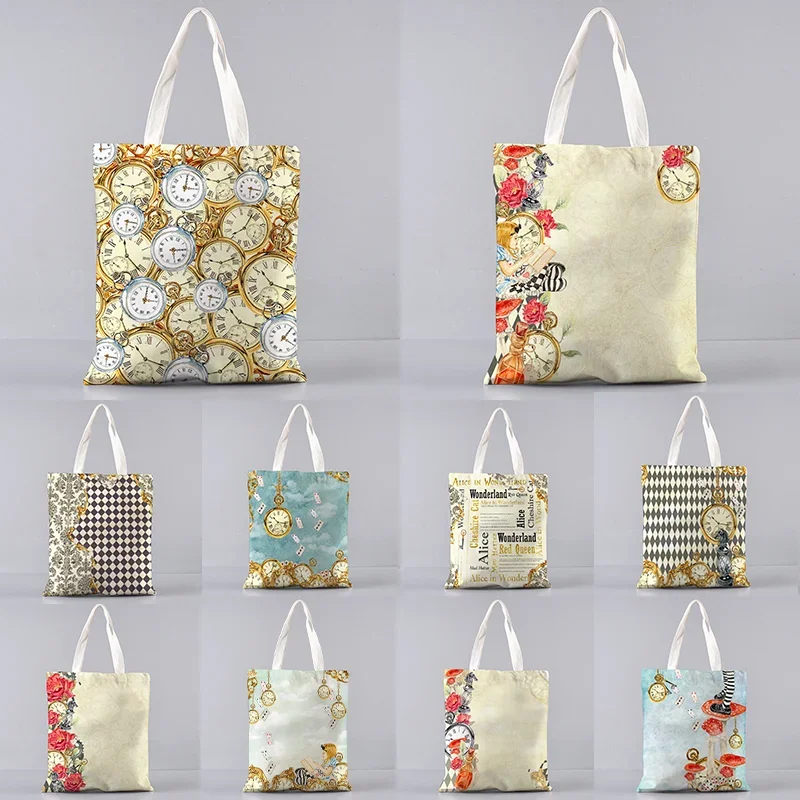 Meisje Schouder Boodschappentas Dame Canvas Tas Bakken Tas Vrouwen Harajuku 2023 Shopper Alice Prinses Gedrukt Shopper Handtas