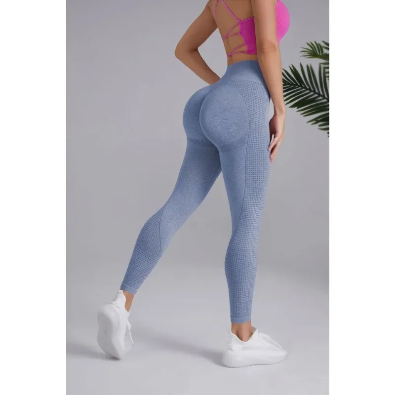 Women Yoga Fitness Leggings Seamless Slim Tights High Waist Butt Liftting Gym Pants Workout Running Stretchy Skinny Pants