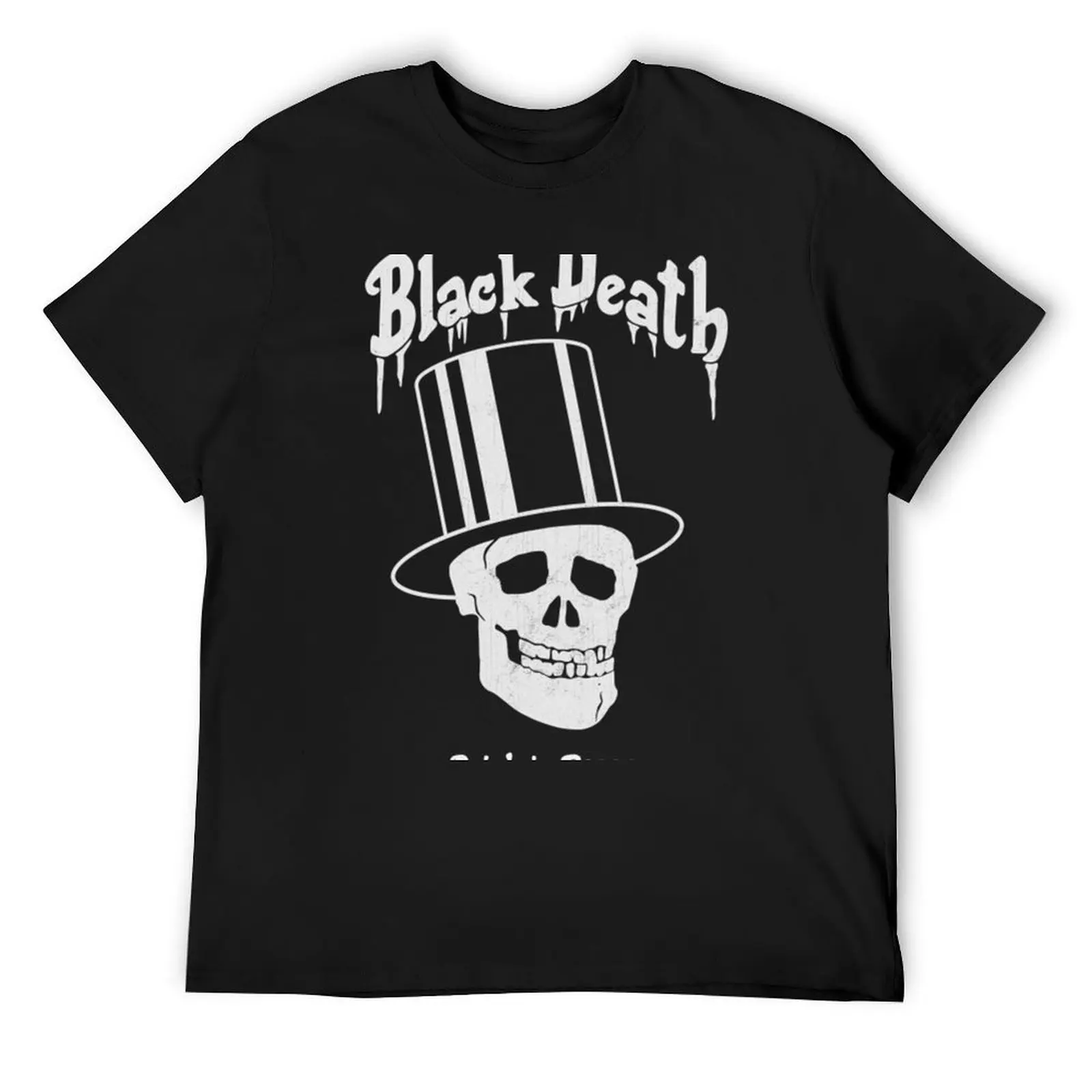 

Black Death Vodka Drink in Peace Top Hat Skull Distressed T-Shirt summer top customizeds anime figures T-shirts for men cotton