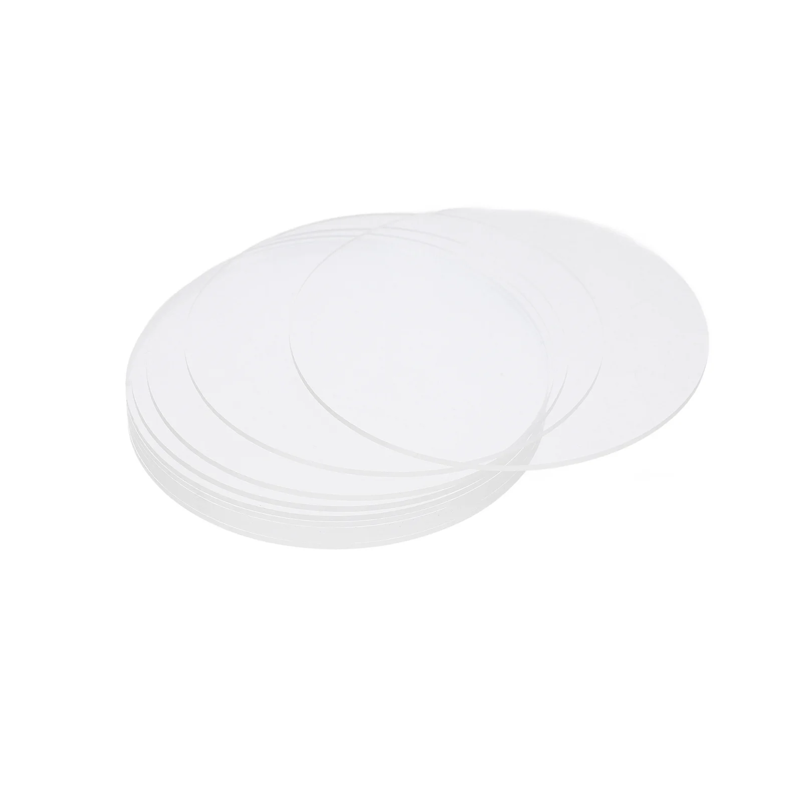 10pcs Round Disc Gasket Clear Acrylic Sheets For Diy Crafts Plastic Circles Table Protector Clay Tools Teaching Aids