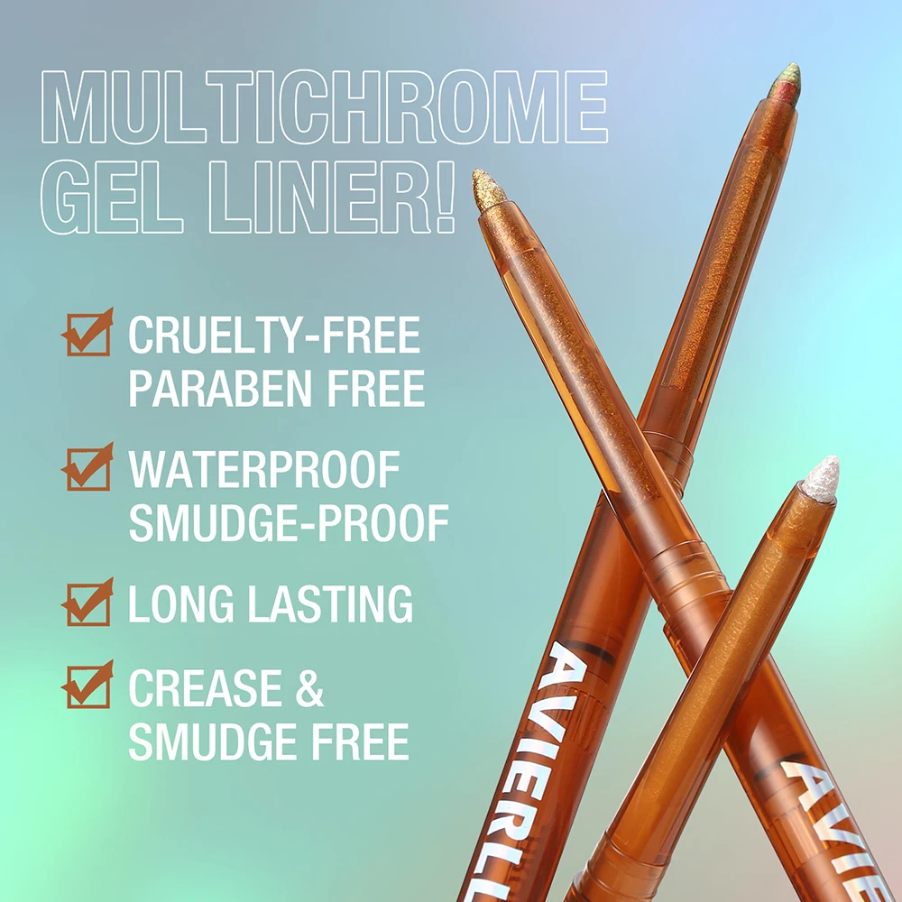 ดินสออายไลเนอร์เจลดินสอ 1 ชิ้น, อายไลเนอร์ไลเนอร์สีเมทัลลิค, Chameleon Glitter ปากกาอายไลเนอร์กันน้ํา, อายไลเนอร์ยาวนาน 24 ชม.