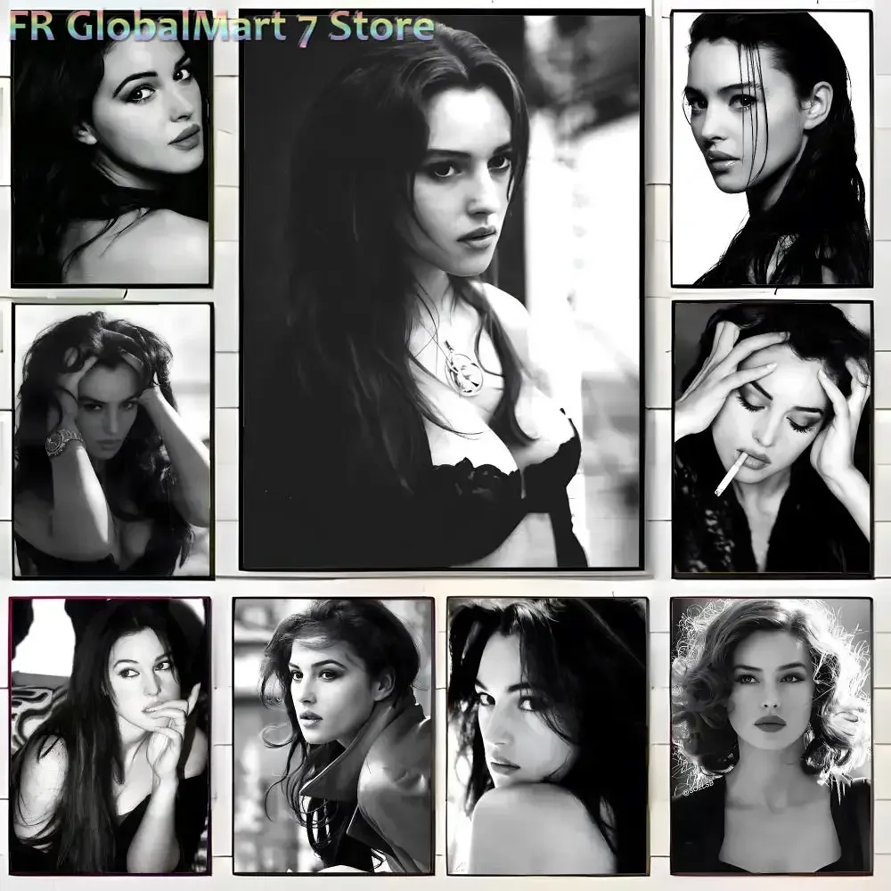 Rundes/Quadratisches Diamantgemälde, elegante Schauspielerin Monica Bellucci, Poster, Wandkunst, Druck, dekoratives Wandbild, Heimdekoration, Geschenk, ohne Rahmen
