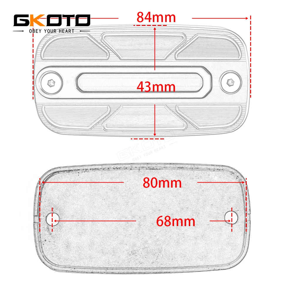 GKOTO Motorcycle CNC Front Brake Fluid Reservoir Cover Cap Decorative Guard For Honda CB400SF CB 400 SF CB 400 VTEC