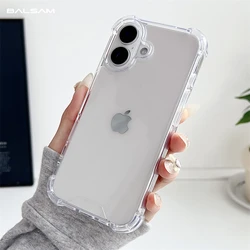 Luxury Transparent Shockproof Armor Case For iPhone 16 15 14 13 12 11 Pro XS Max XR 7 8 Plus Silicone Bumper Hard Acrylic Cover