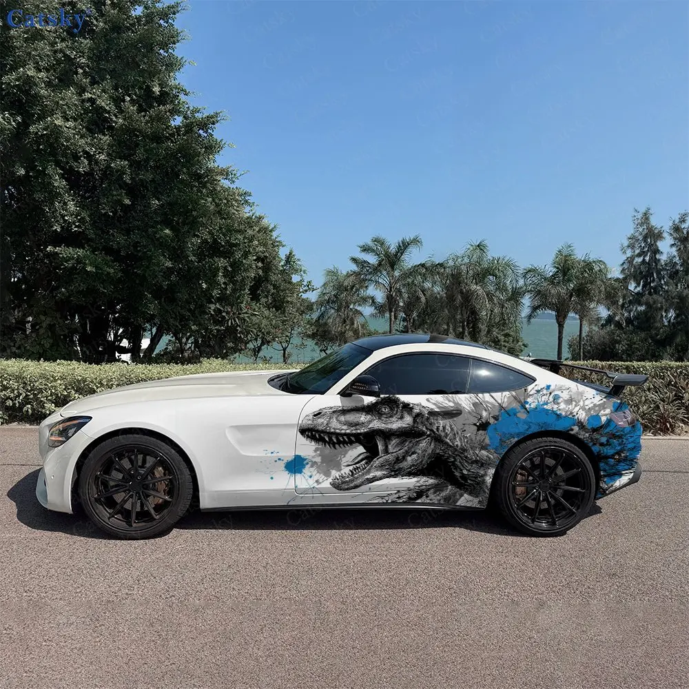 

2pcs T-Rex Prehistoric Power Soul, Durable, Fade-resistant, Enhance Vehicle Aesthetics With Bold Artistic Design Car Vinyl Wraps