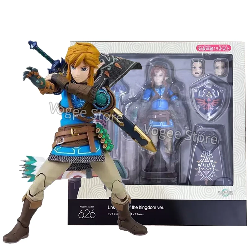En stock Figma 626 Link Larmes du Royaume Ver. Figurines d'action jouets souffle du sauvage, collections de figurines d'anime, modèles cadeaux