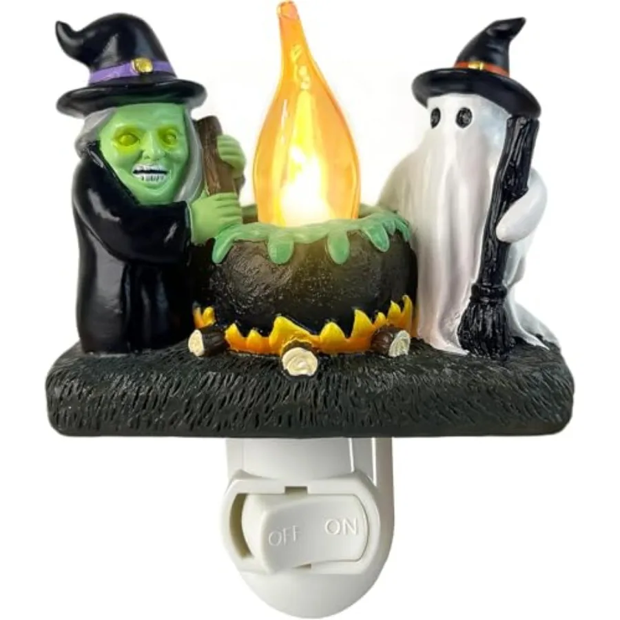 Ghost Campfire Nightlight, Ghost Witch Campfire Flickering Nightlight, Halloween Decoration Indoor Vintage, Halloweon Night Lig