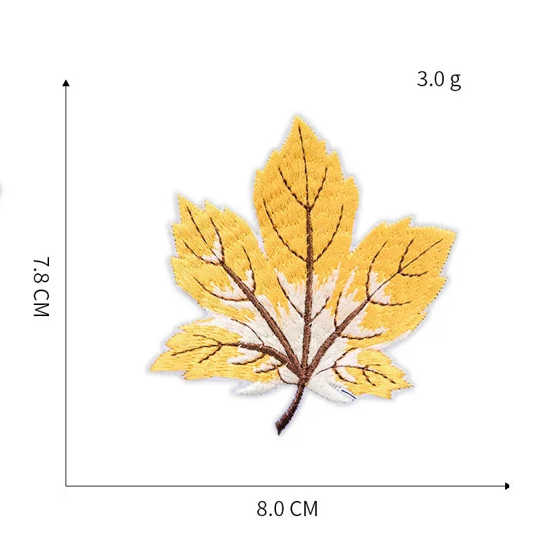 9 Color Maple Leaves Embroidery Cloth Sticker Iron on Patch Thermo Adhesive Badges Kids Clothes Bags Appliques Patches Wholesale