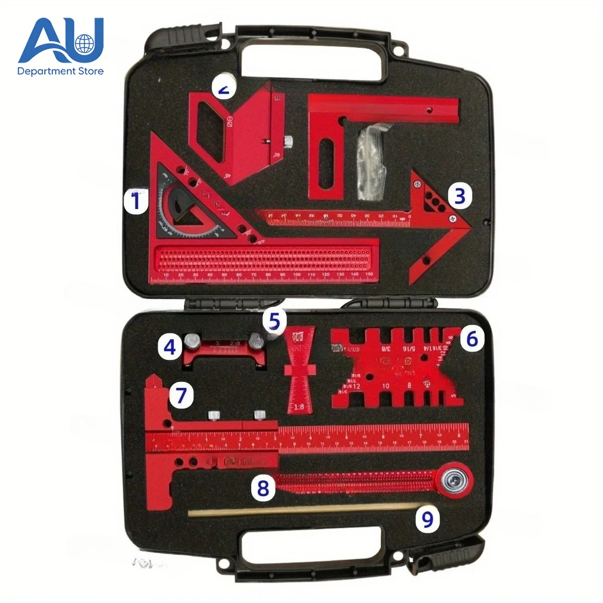 Woodworking Measuring Tool Kit with Storage Box, Plank Splicing Aid Kit