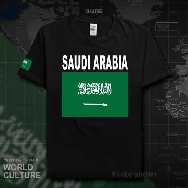 Kingdom of Saudi Arabia T Shirts Man T-shirt Nation Team Tshirt 100% Cotton Gyms Meeting Fans Streetwear Tops Saudi Arabian Tees