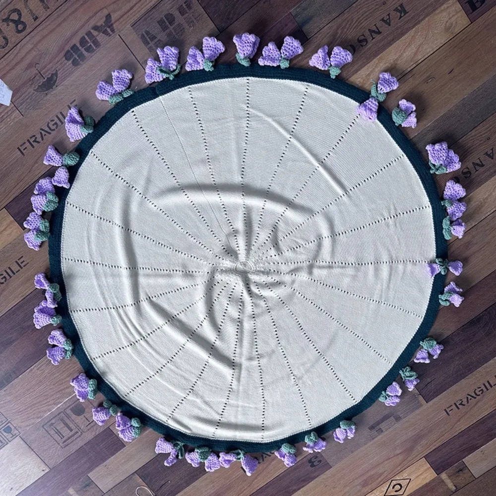 

Crochet Woven Flower Bouquet Blanket Fashion Finished Knitted Flower Blanket Soft Three-dimensional Flower Hugging Blanket