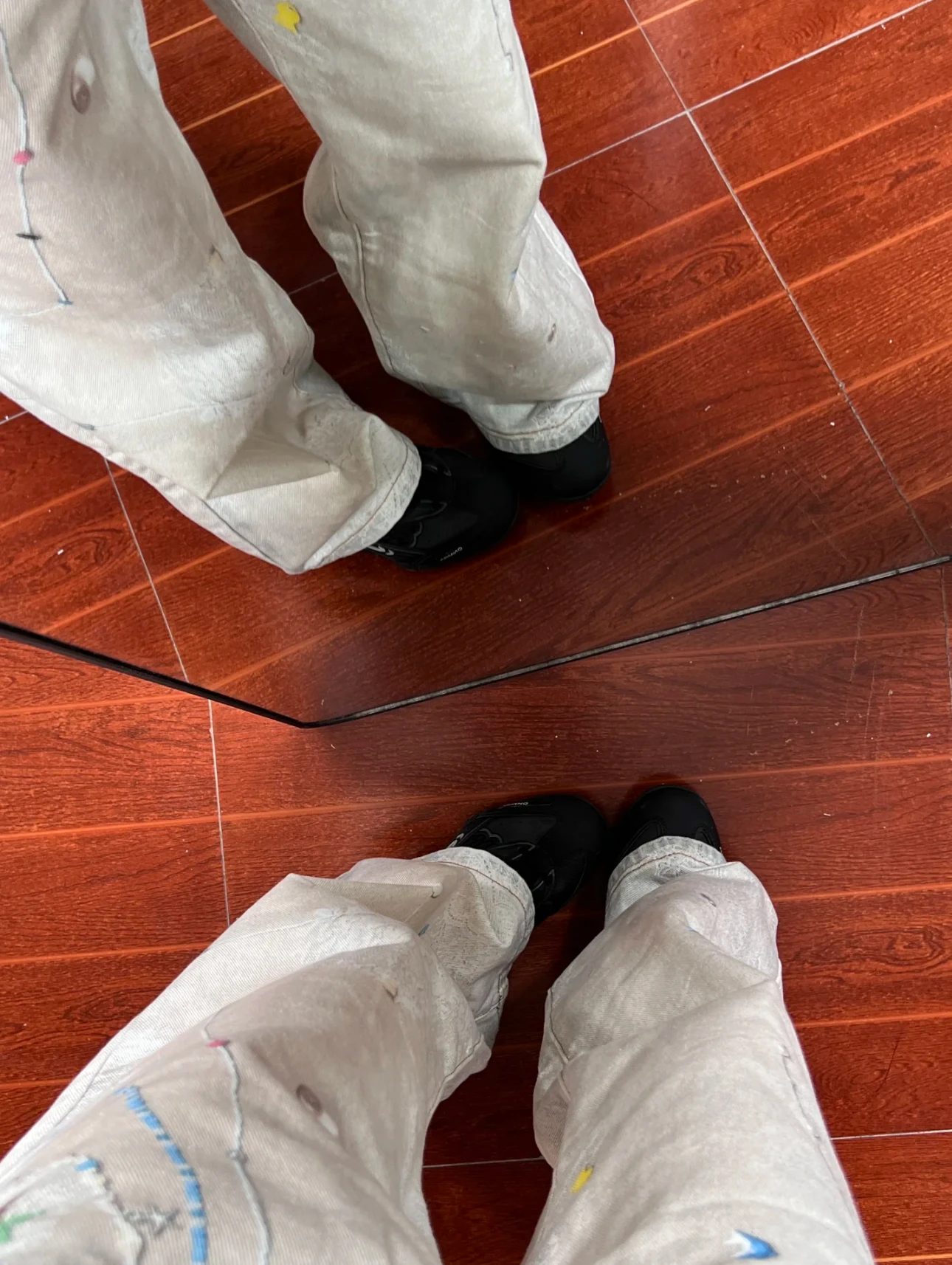 

Retro American 3D Digital Printing Pearl Lace Jeans Men's Women's High Street Design Straight Casual Pants Couple's Jeans