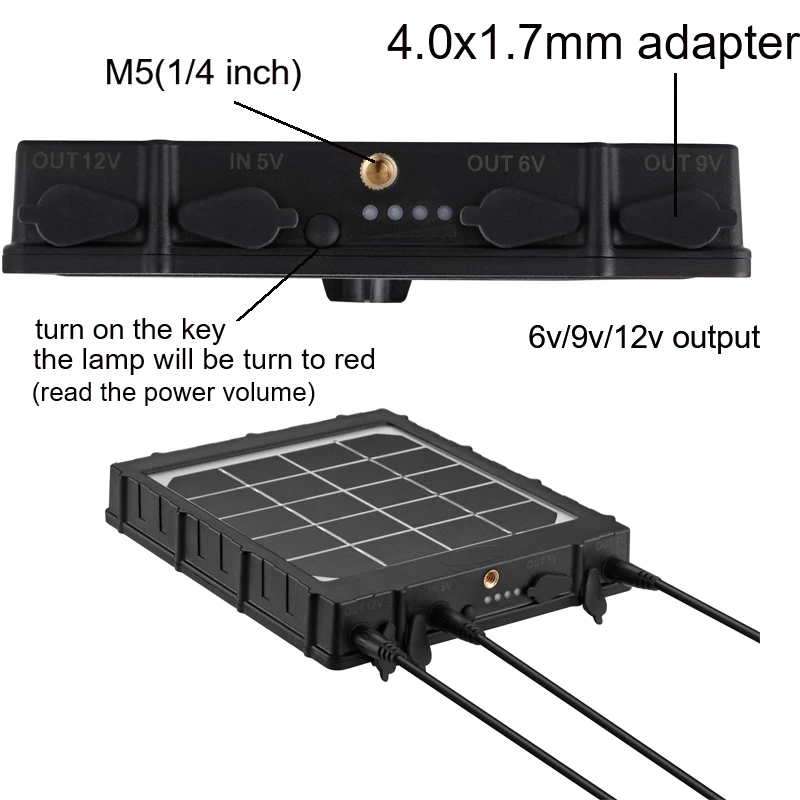 Carregador de painel solar, foto-armadilhas, bateria de alumínio, polímero para câmera Hunter, 4G, 3W, BL480L-P, 8000mAh, BL480L-P