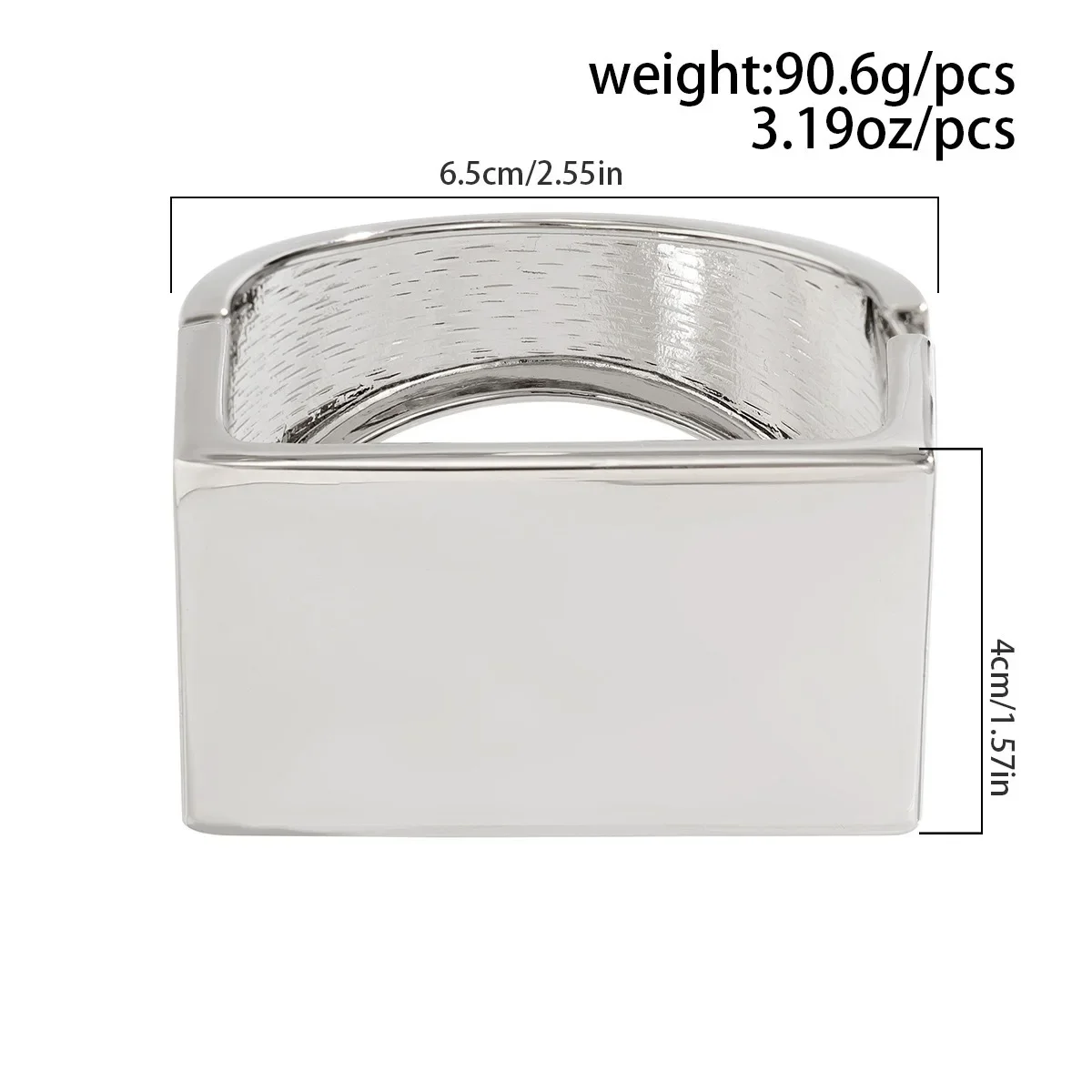 Übertriebene Punk Glatte Heavy Metal Chunky Frühling Armreifen für Frauen Hip Hop Gold Farbe Geometrische Armbänder Schmuck Zubehör – Detail 4