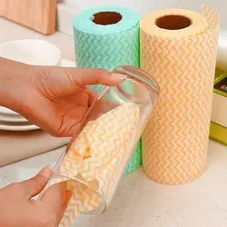 1 Roll Cleaning Dish Cloth Single-use Lint Free Absorbent Non Woven Fabric Disposable Bowl Plate Washing Rag Kitchen Washcloth