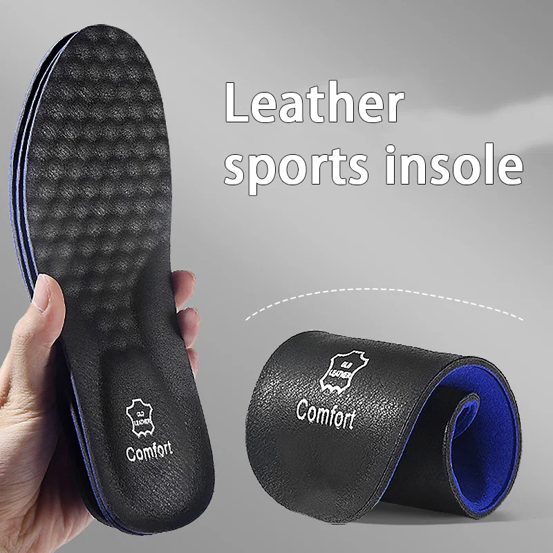 2pcs/4pcs Arch Support Orthopedic Insole Leather Breathable Insoles Shock Absorbing Sole Men Sneakers Leather Shoes Insoles