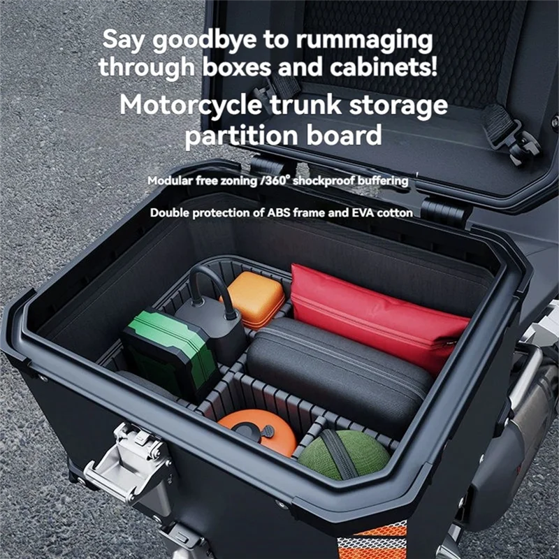 Motorcycle Electric Moto Top Box Rear Trunk Luggage Storage Organization Partition 36L 45L Isolation Plate Suitcase Partition