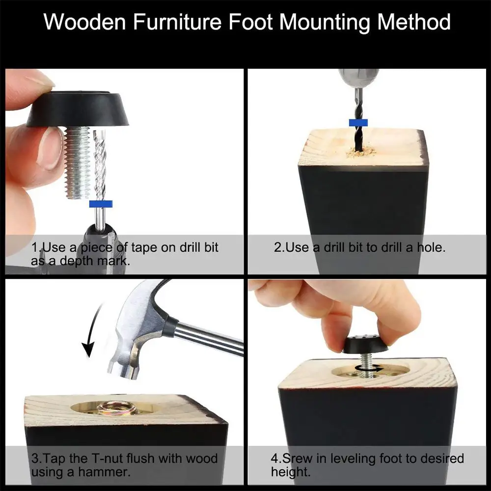 10Pcs Anti-Skid Levelers Screw Floor Protector Furniture Adjustable Bolt Furniture Feet Chair Feet Level Leveling Feet image 6