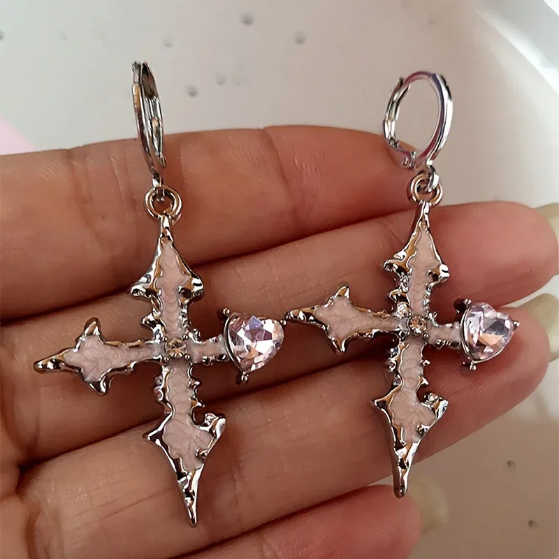 القوطية الصليب الأسود الحفر إسقاط أقراط النساء الشرير هالوين المجوهرات الإبداع موضة رائع بيان مجوهرات فتاة الهدايا #4