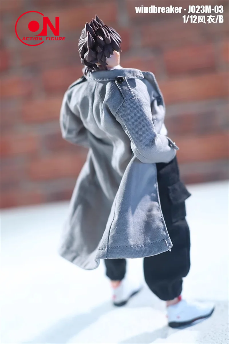 JO23M-03 1/12 Schaal Mannen Soldaat Windjack Kleding Casual Trend Wear Pairing Wind Lange Jas Voor 6-inch Action Figure Model