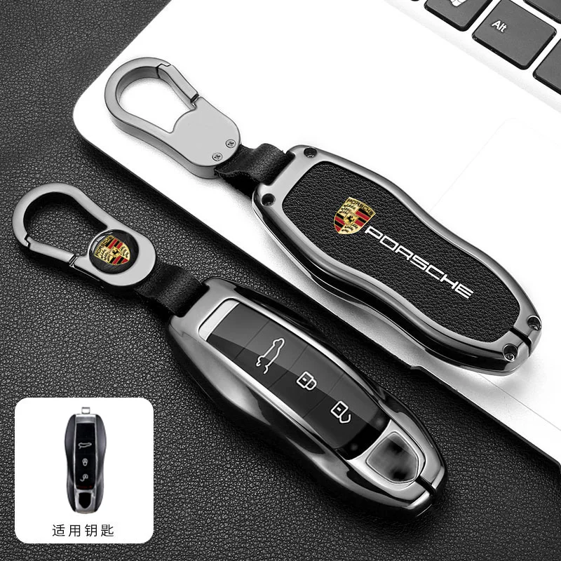 

Leather Car Key Case Cover Protector Shell for Porsche Panamera Spyder Carrera Macan Boxster Cayman Cayenne 911 718 Accessories