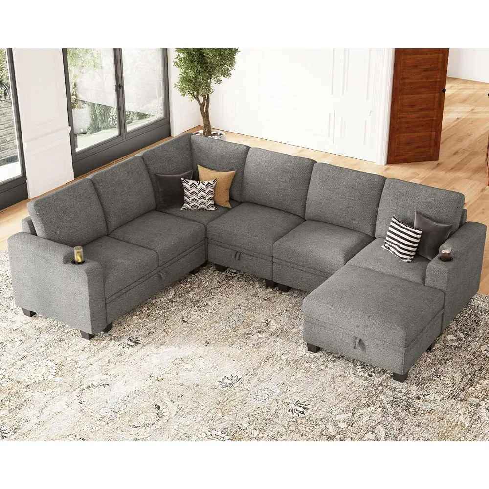 

Modular Sectional Sofa, Storage L Shaped Sectional Couch with Chaise Convertible Corner Sectional Couch for Living Room, Sofas