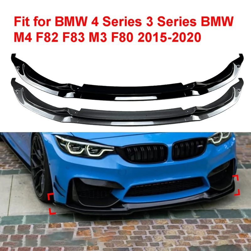 

Front Bumper Splitter Shovel Lip Spoiler For BMW M4 F82 F83 M3 F80 V Style 2015-2020 Car Diffuser Bodykits Cover Guard Protector