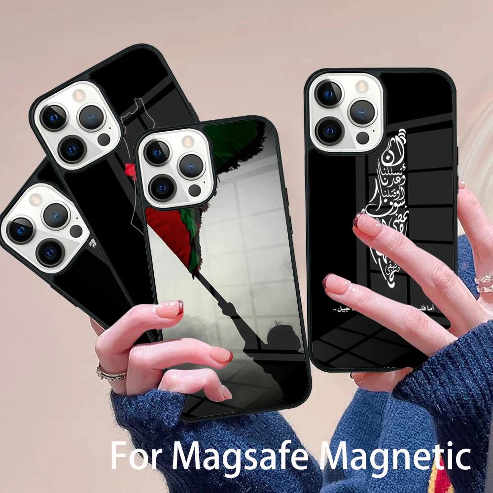 

P-P-A-lestine-e-E Map арабский чехол для телефона Magesafe с магнитным беспроводным чехлом для iPhone 17, Air 16, 16e, 11, 12, 13, 14, 15 Pro Max Plus