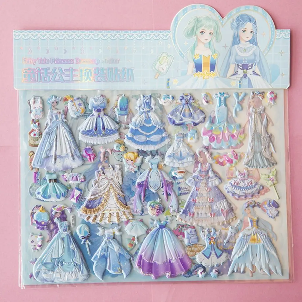 Double layer Chinese Princess Dress Up Stickers Handmade Dress Up Princess Changing Sticker Ancient style 3D