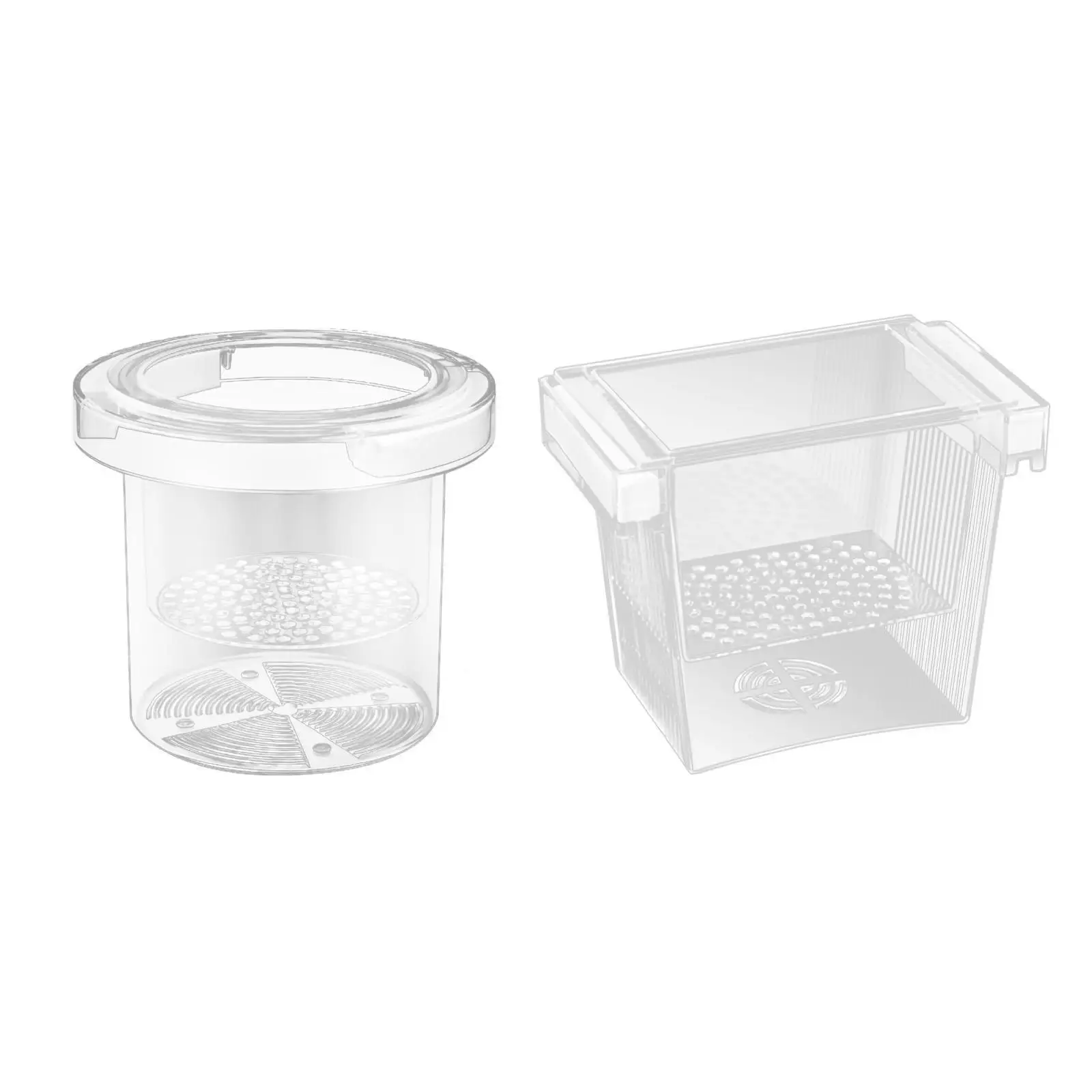 Floating Fish Breeder Isolation Box Acrylic Hatchery with Drain and Grate for Small Fish Aquariums