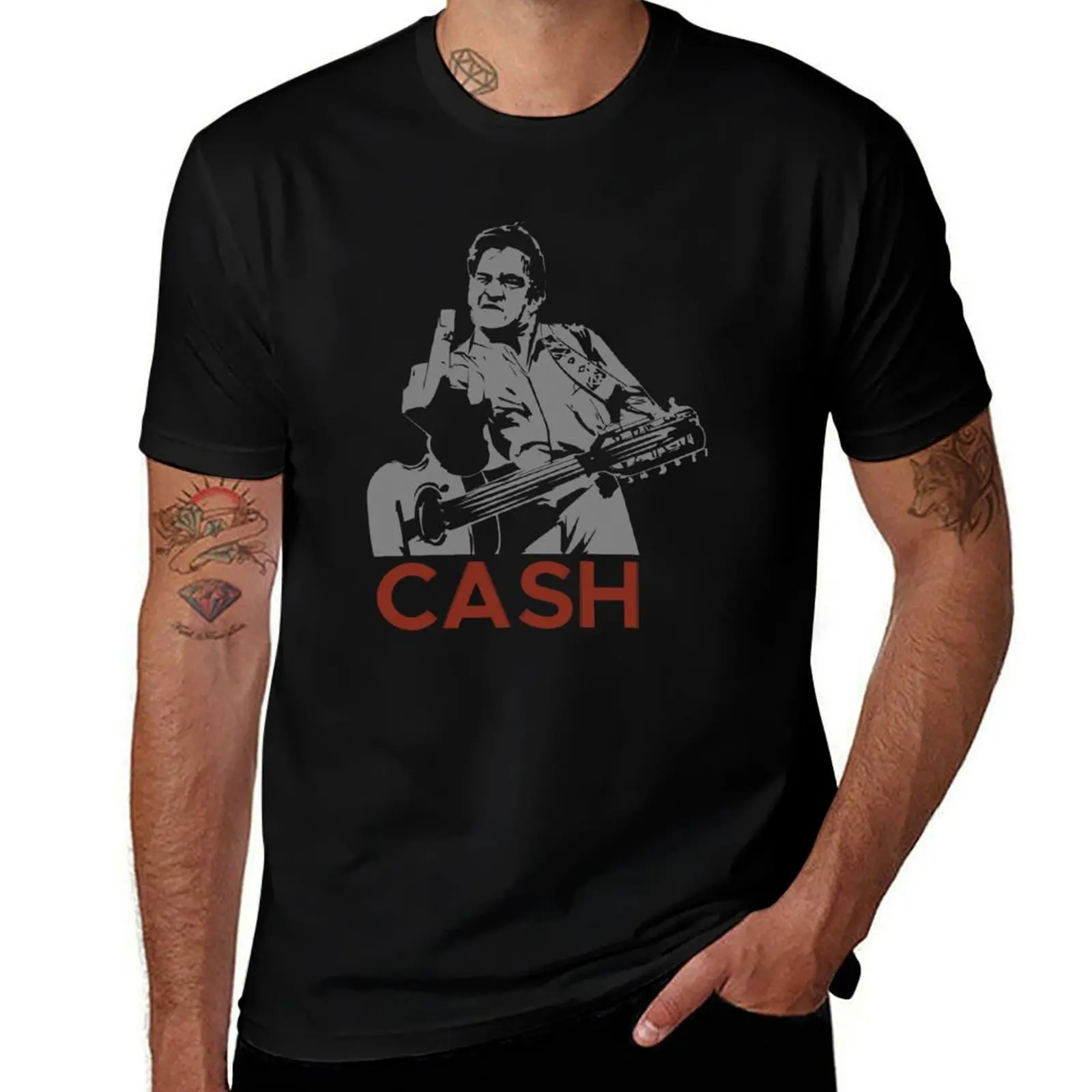 JOHNNY FINGER DISTRESSED T-Shirt Festive Simple T-Shirt