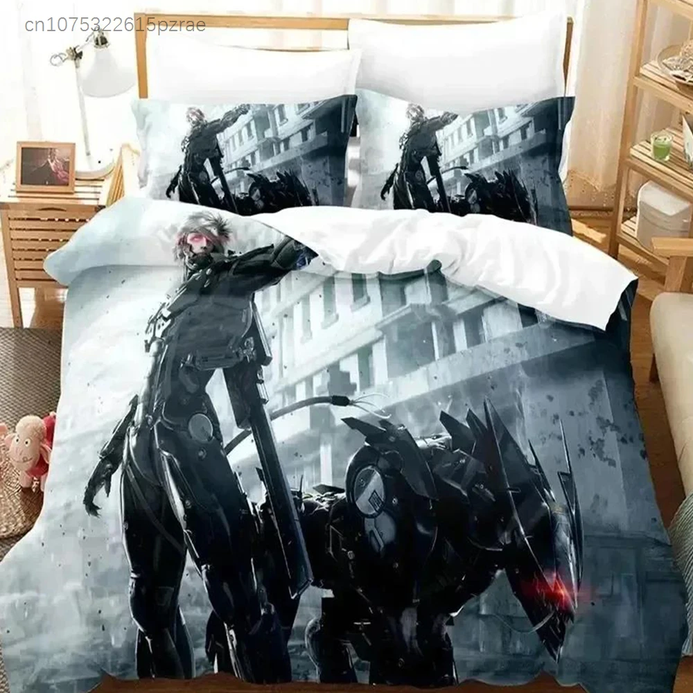 Anime METAL GEAR RISING REVENGEANCE On Steam Bedding Set Print With Pillowcase Duvet Cover Soft Queen King Size Bedclothes Home