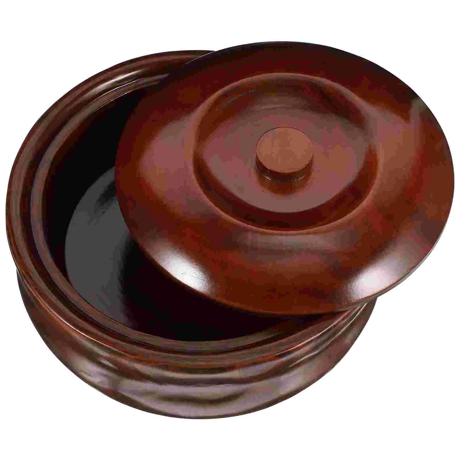 

Wooden Fruits Bowl Snacks Holder Bowl with the Cover Simple Retro Fruits Bowl for Home Store (22-23x75cm Coffee)