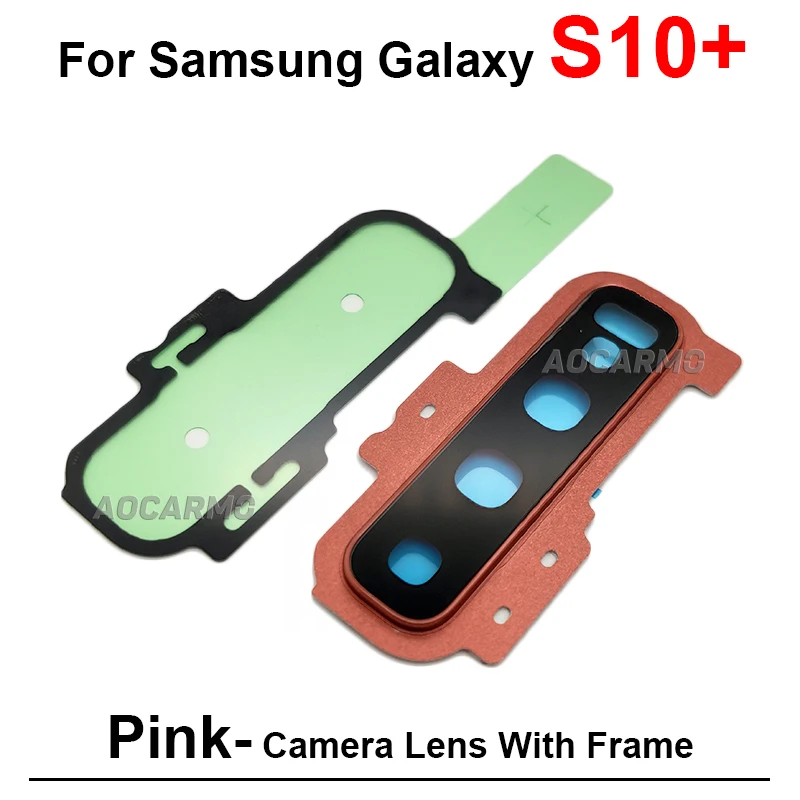 Back Camera Lens With Frame And Adhesive Repair Replacement Parts For Samsung Galaxy S10+ S10 Plus G9730 G9750