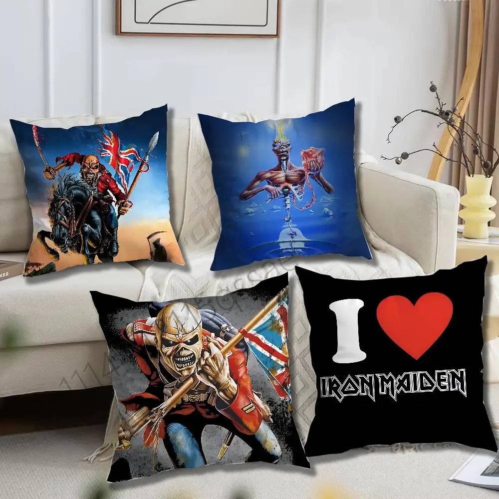 Eddie The Head Band I-Iron M-Maiden Pillow Case Square Bedroom Sofa Leisure Comfort Cushion Car Home Decoration