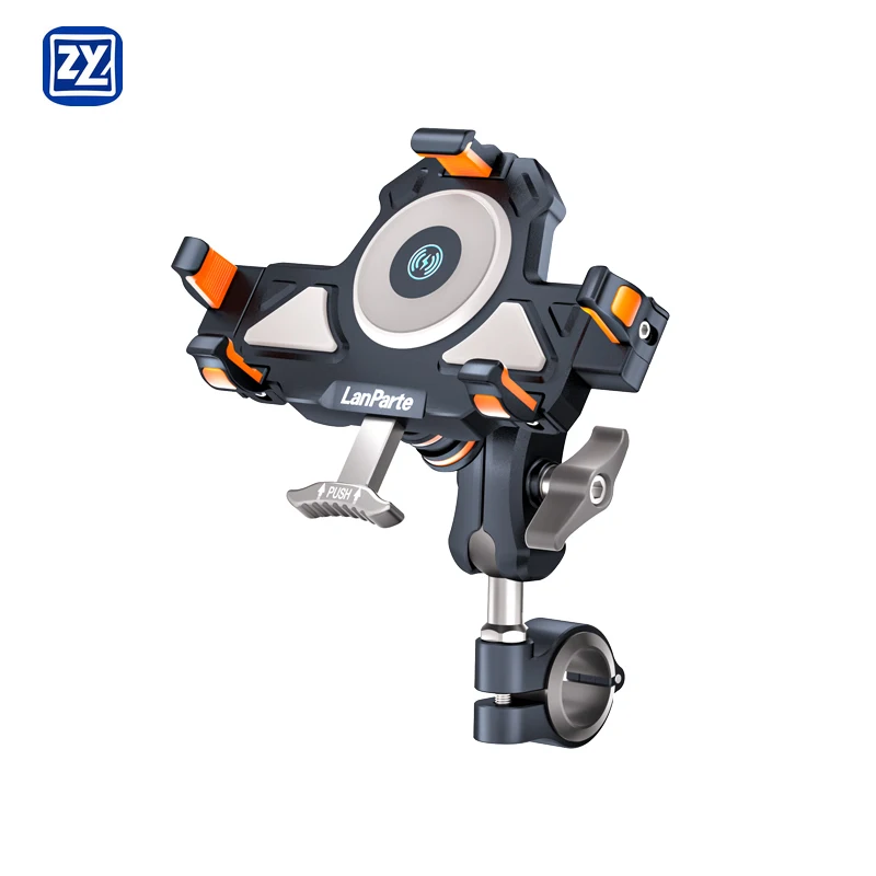 Aluminum Alloy Bi-direction Vibration Absorption Motorcycle Phone Holder for Rearview Mirror Mount