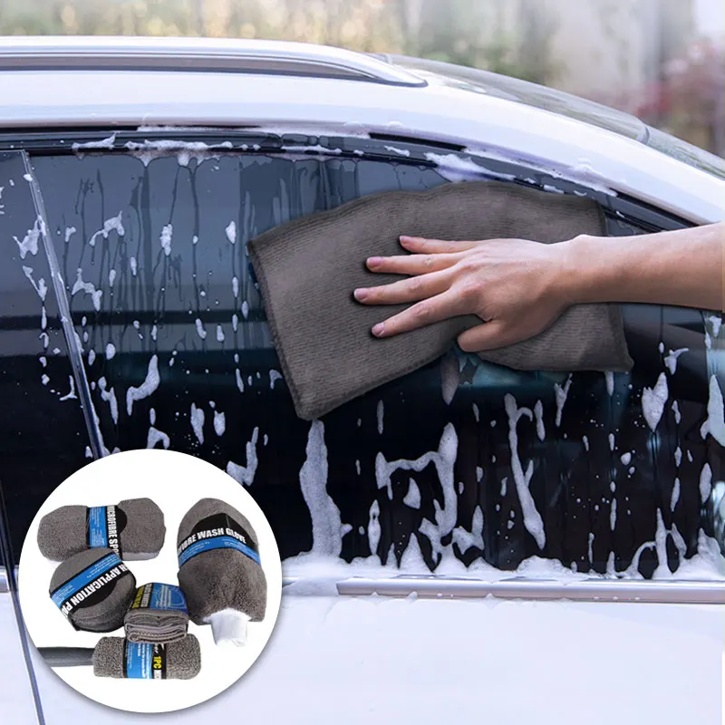 Car Soft Cloth Wash Towel Absorbent Sponge Cloth Microfiber Towels Cleaning Brush Car Wash Detailing Accessories 9-Piece Set