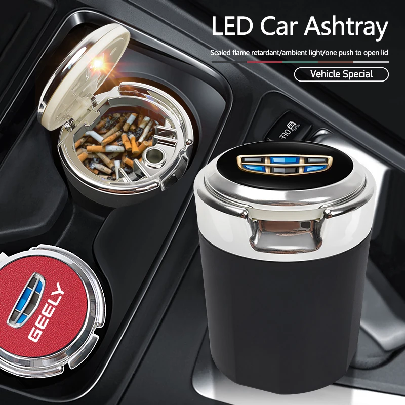 Car Interior Ashtray Portable Garbage Box Storage Barrel For Geely Geometry C Coolray GX3 LC Panda Emgrand X7 EC7 Tugella Haoyue